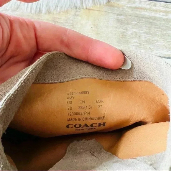 Coach Amy Suede Leather Boots Sz 7 - Picture 7 of 10